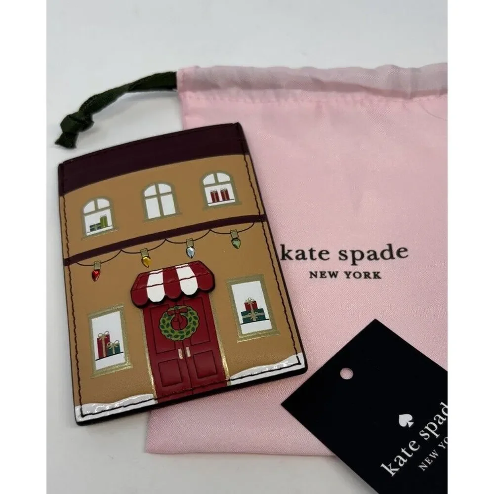 Kate Spade Womens Wallet Cardholder KJ072 Gingerbread House Slim Oh What Fun NWT